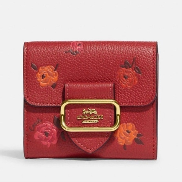 New Coach CE669 Small Morgan Wallet With Peony Print - Picture 1 of 5